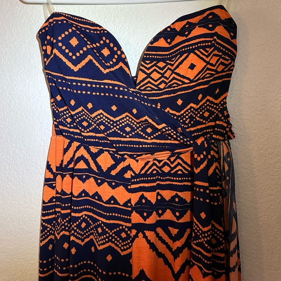 A’GACI Aztec Strapless Jumpsuit V Neck Wire Side Tie Summer Wear - Picture 6 of 6